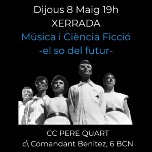 póster de la charla ci fi pop música y ciencia ficción en Barcelona